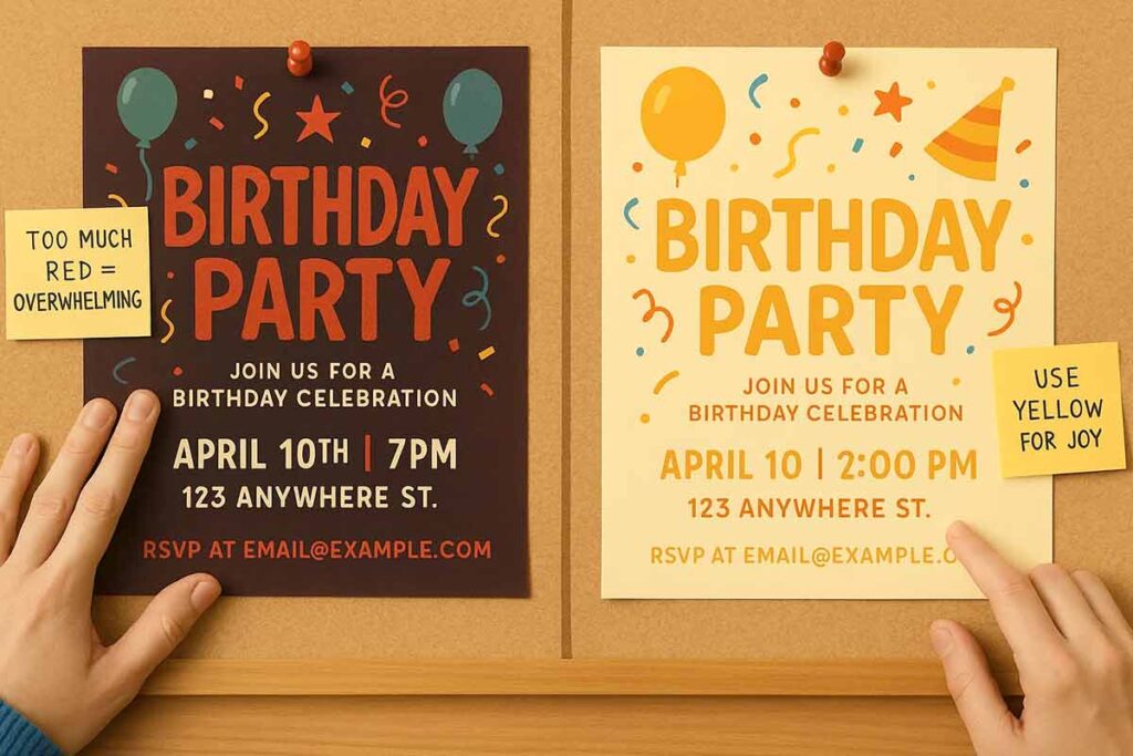 Birthday flyer color psychology examples