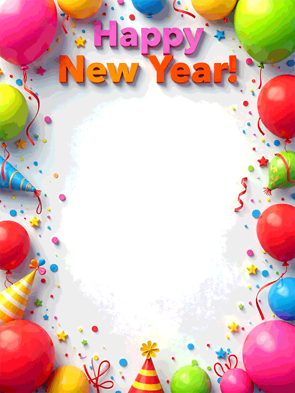 Colorful Happy New Year Border