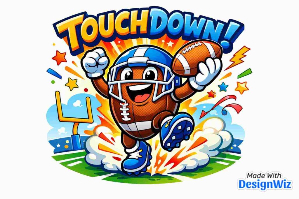 colorful super bowl image with cartoon character