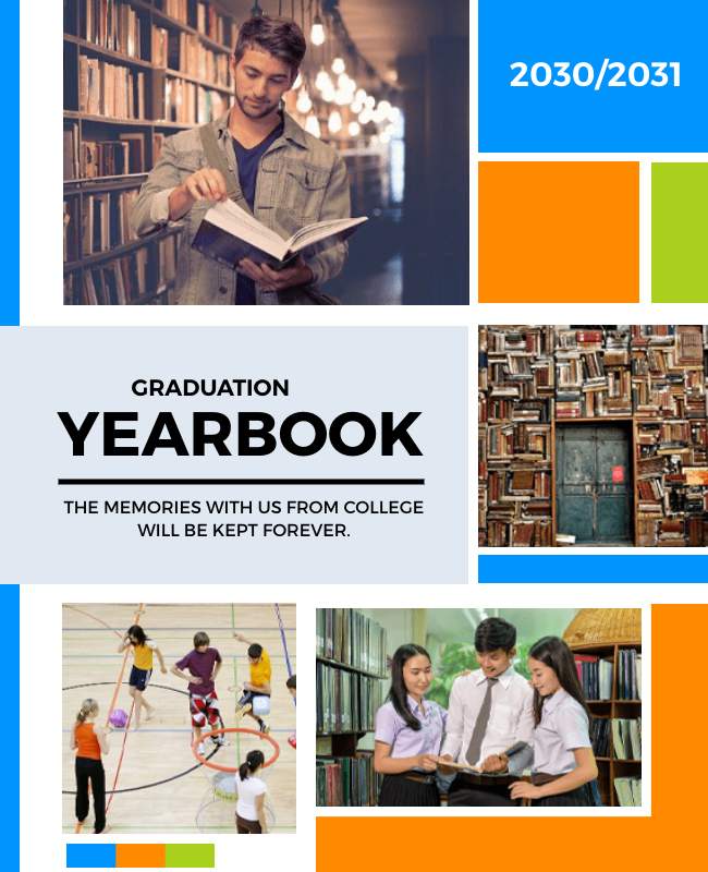 Celebratory Graduation Yearbook Flyer highlighting memorable moments and achievements