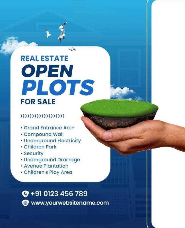 Commercial Real Estate Open Plots for Sale Flyer