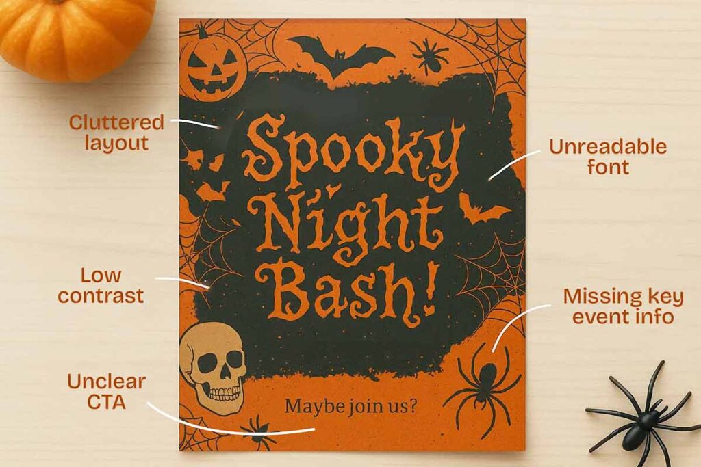 common mistakes in halloween flyer