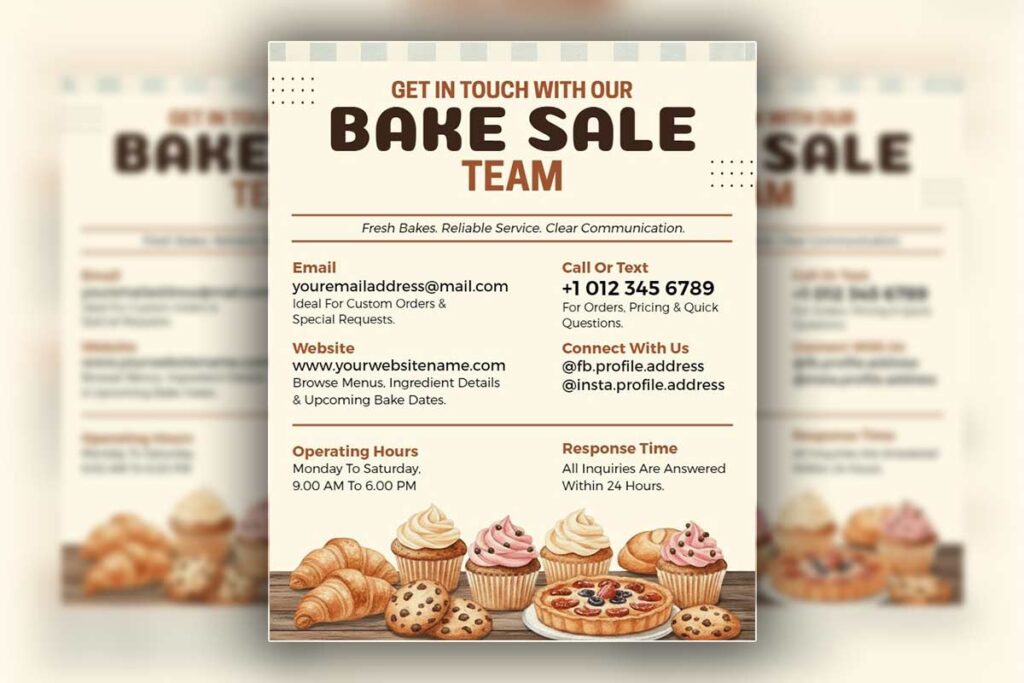 Community Bake Sale Team Promotion Flyer Template