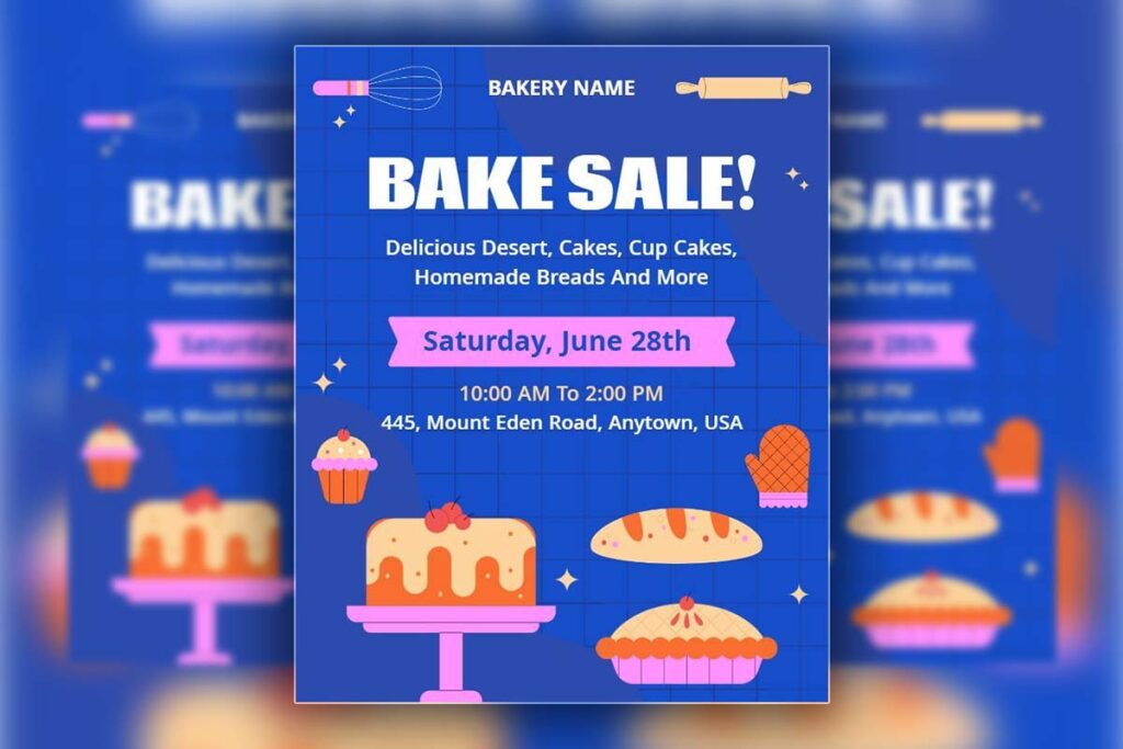 Community Bakery Bake Sale Event Flyer Template