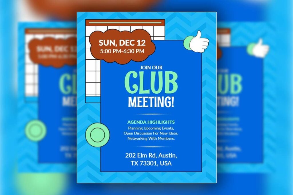 Community Club Meeting Event Flyer Template