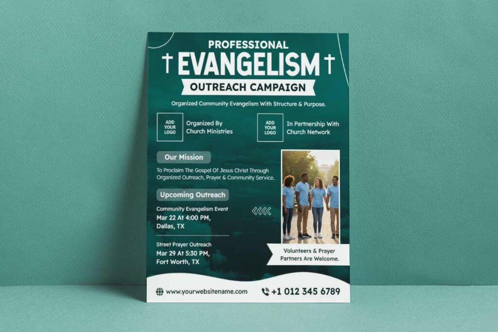 Community Evangelism Outreach Campaign Flyer Template