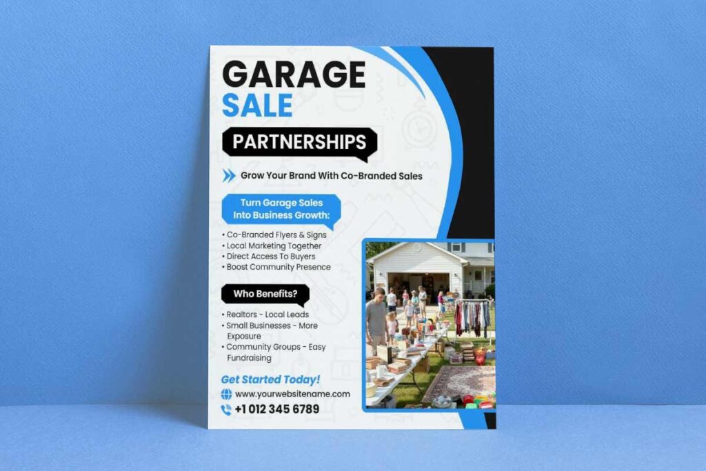 Community Garage Sale Partnership Flyer Template