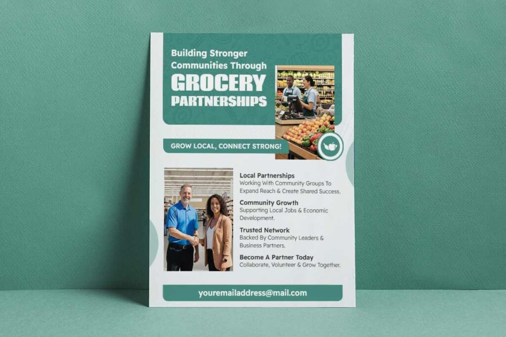 Community Grocery Partnership Growth Flyer Template