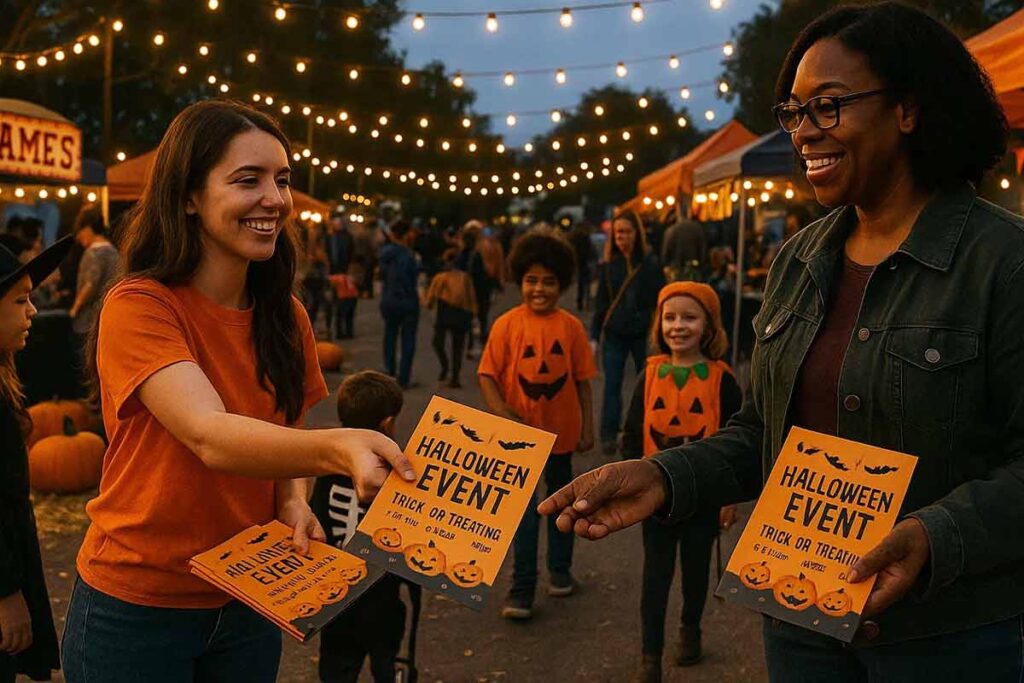 community halloween festival flyer distribution