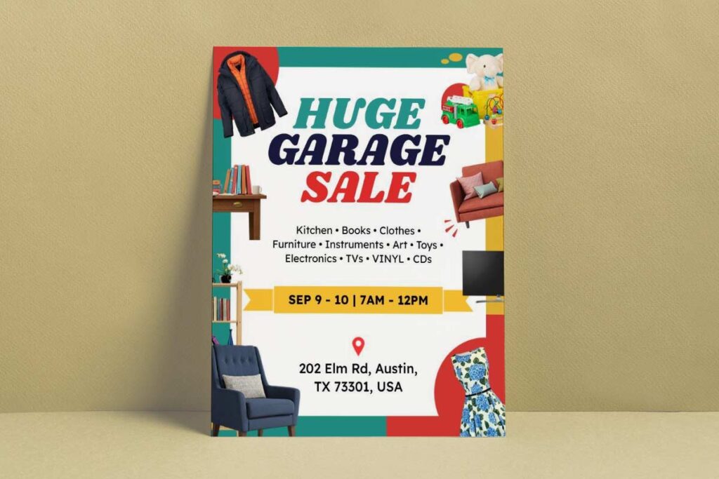 Community Huge Garage Sale Announcement Flyer Template