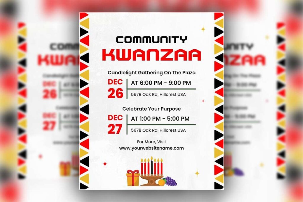 Community Kwanzaa Celebration Gathering Flyer Template