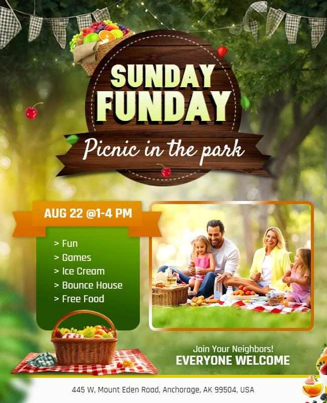 Inviting Community Easter Picnic Flyer with festive design