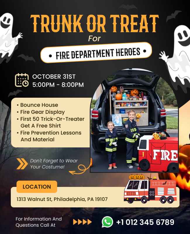 Community Trunk or Treat Event Flyer Template