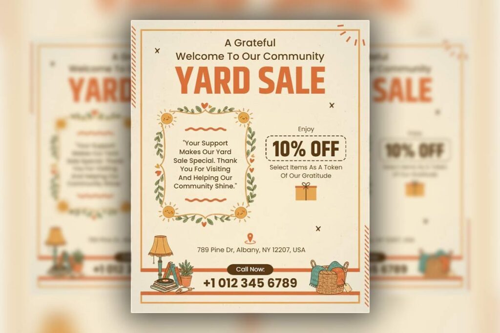 Community Yard Sale Discount Offer Flyer Template