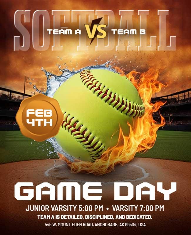 Competitive Softball Game Day Flyer