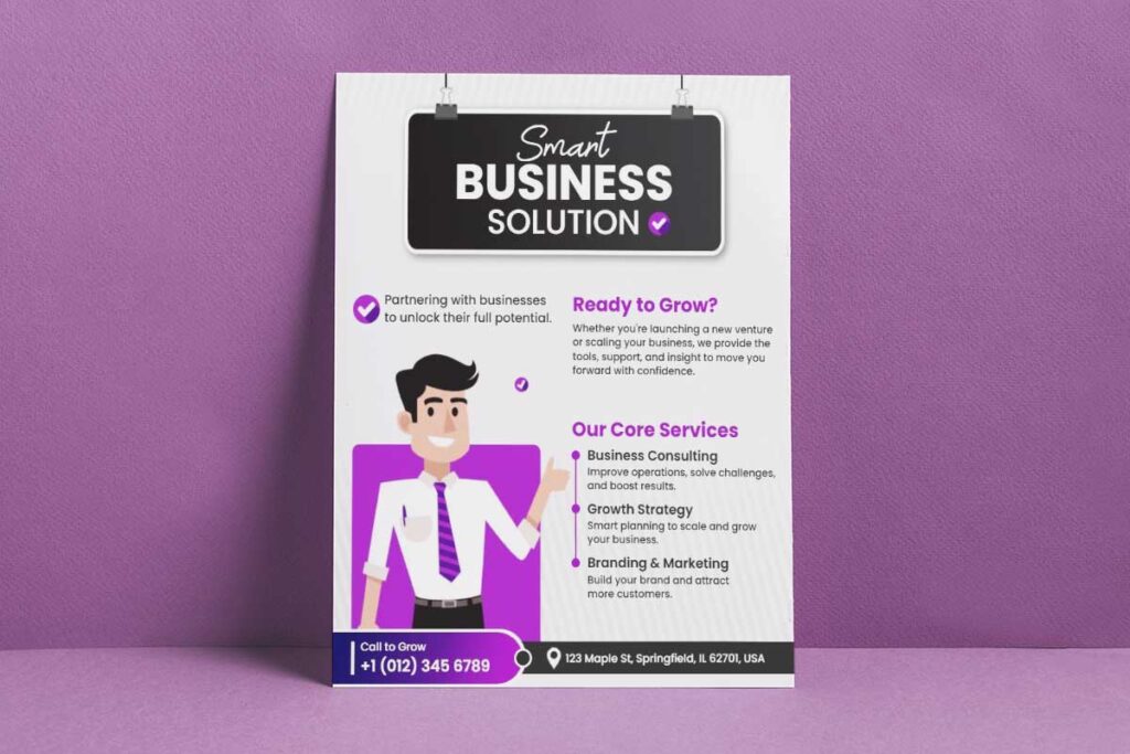 Comprehensive Business Solutions Promotional Flyer Template