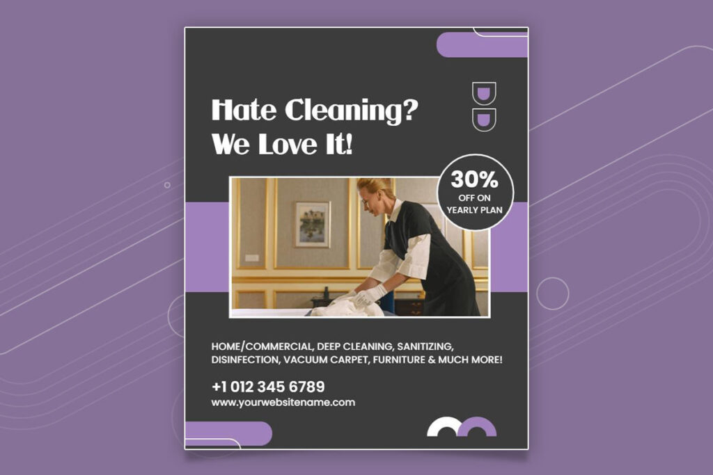 Comprehensive Home And Commercial Cleaning Services Flyer Template