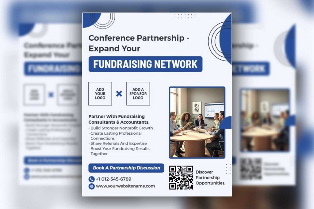 Conference Partnership Fundraising Network Flyer Template