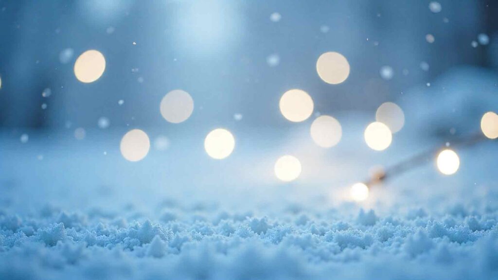 Cool White Christmas Lights Bokeh Background