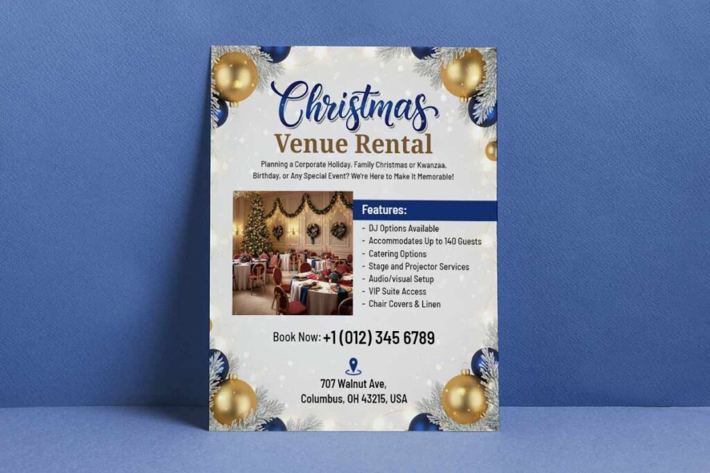 Corporate Christmas Venue Rental Flyer Template