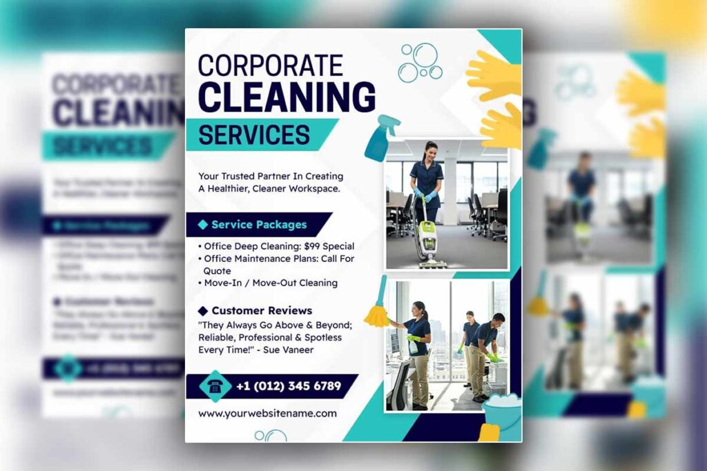 Corporate Office Cleaning Services Flyer Template
