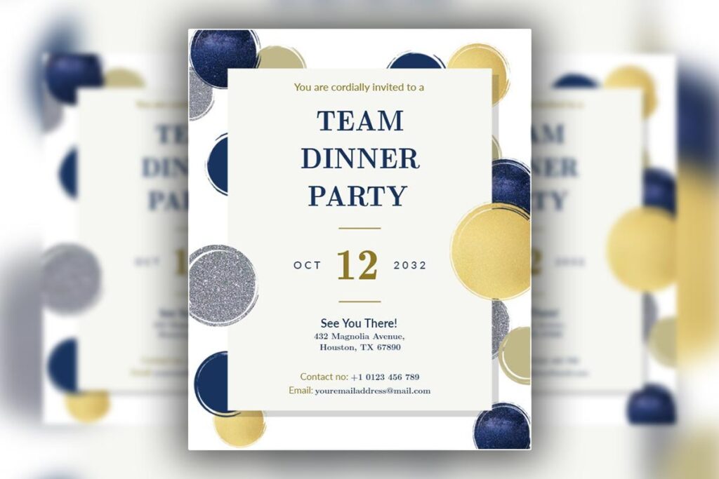 Corporate Team Dinner Invitation Flyer Template