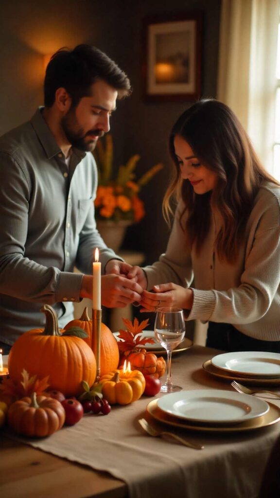 Couple Setting The Thanksgiving Table Instagram Story Image