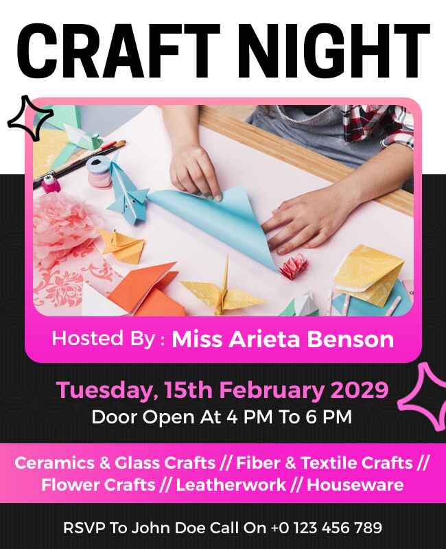 Craft Night Workshop Event Flyer Template