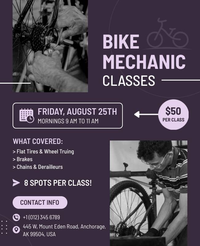 Bike flyer with concise messaging highlighting offers and key details