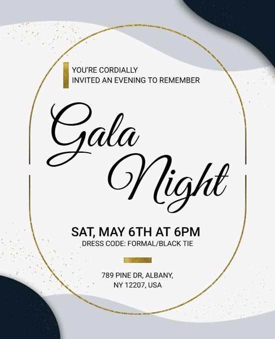 Creative Gala Night Flyer Featuring Artistic Design and Event Information