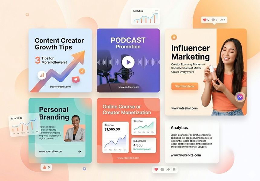 creator economy markets social media post maker