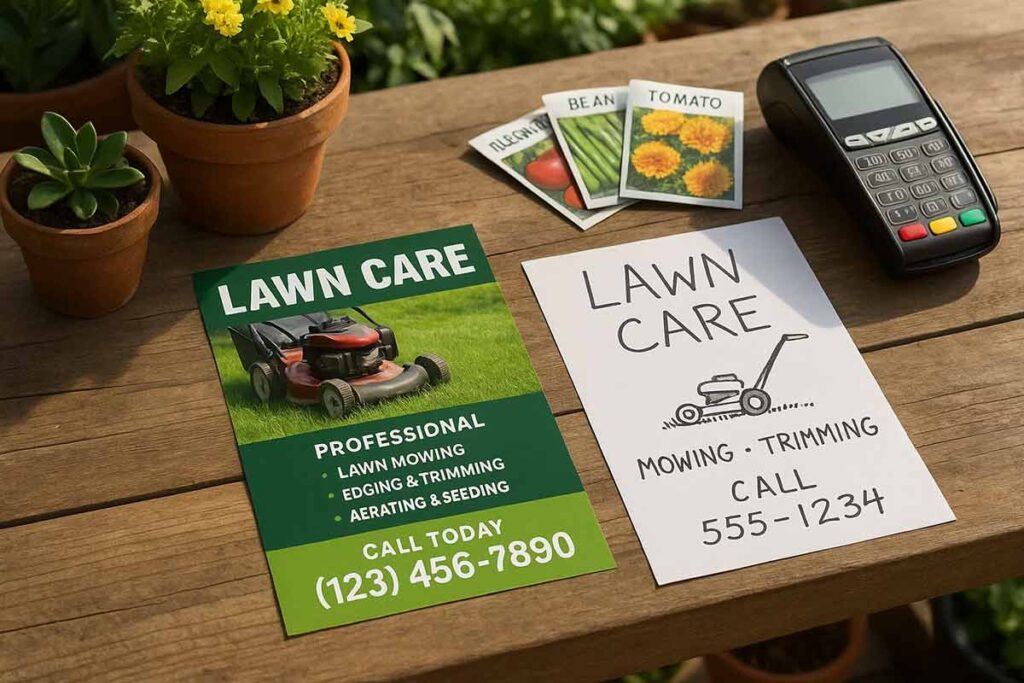 credibility of professional lawn care flyer