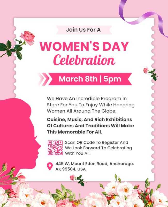 Cultural Event Flyer for Women’s Day Celebration