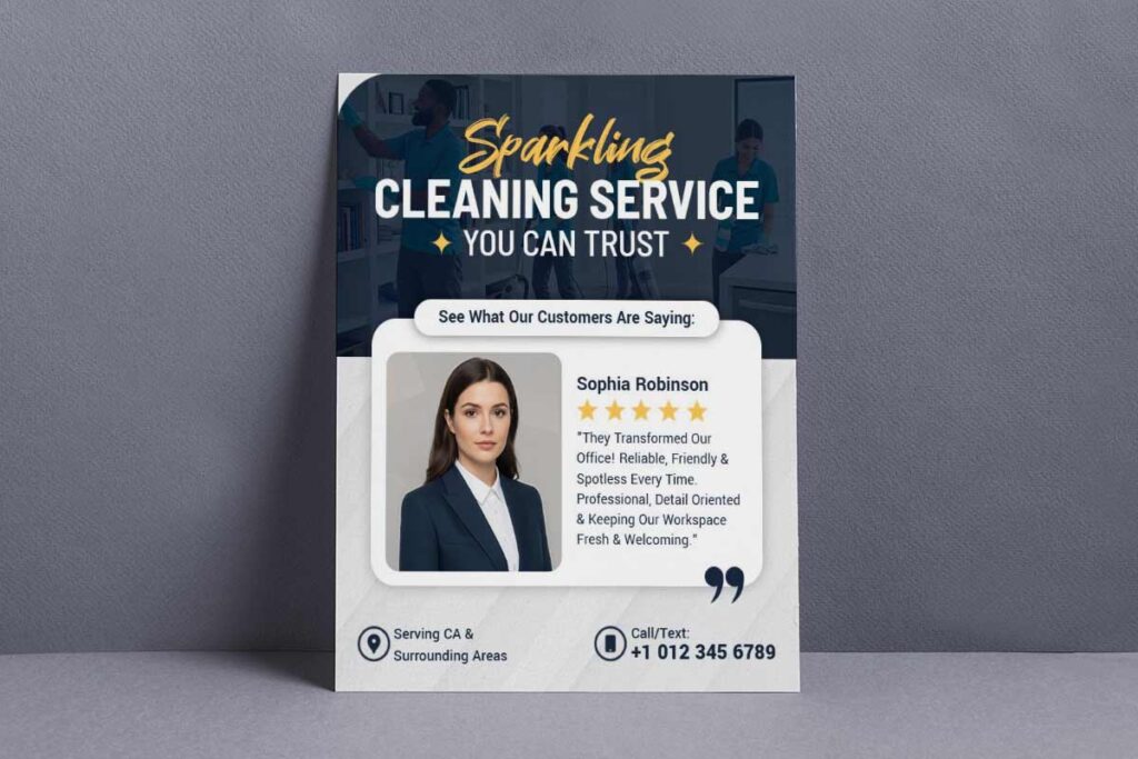 Customer Testimonial Cleaning Service Flyer Template