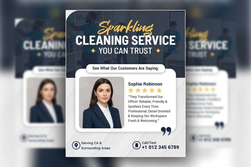 Customer Testimonial Cleaning Service Flyer Template