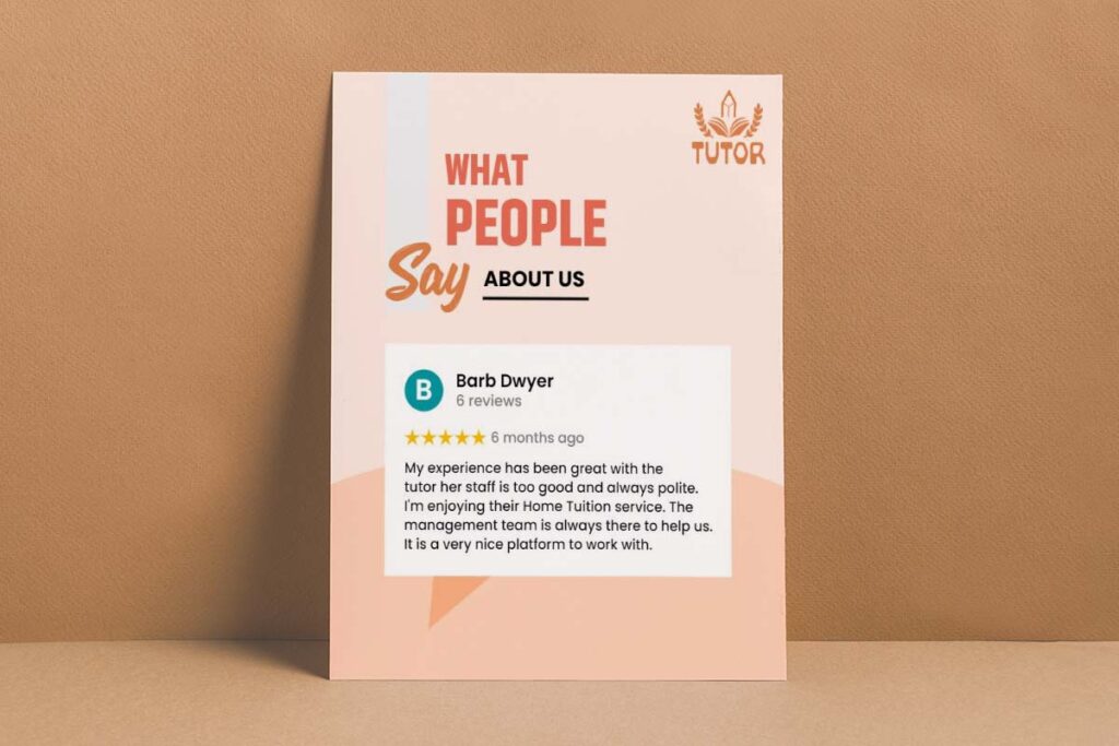 Customer Testimonial for Tutor Service Flyer Template
