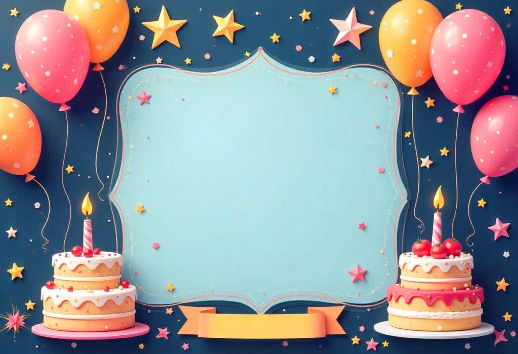 Customizable Elements Birthday Borders