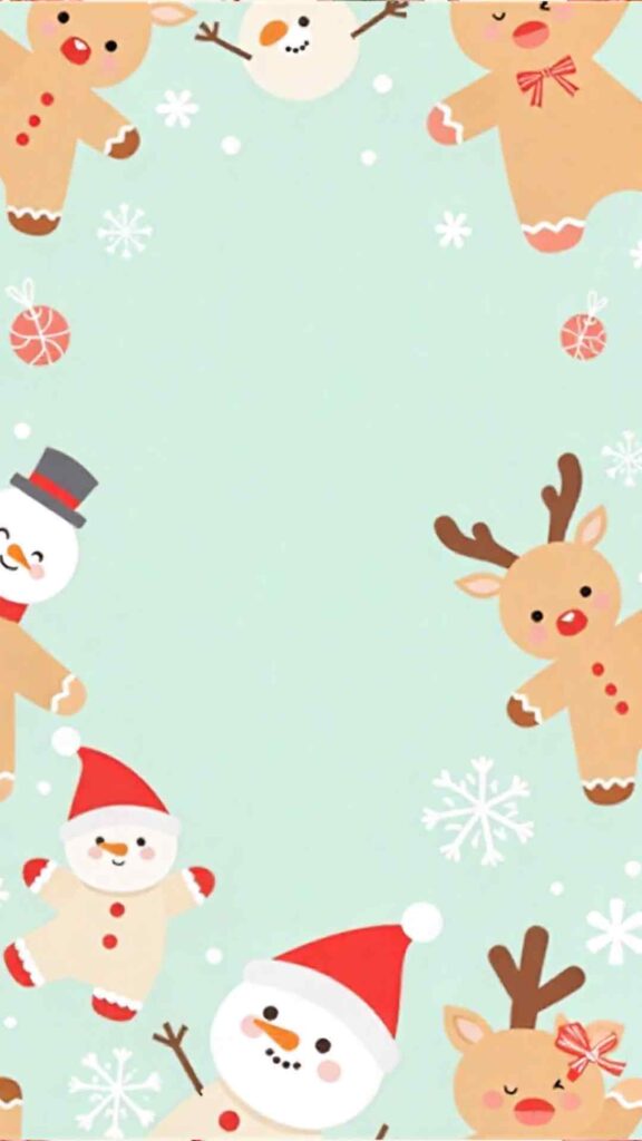 Cute Christmas Characters Wallpaper