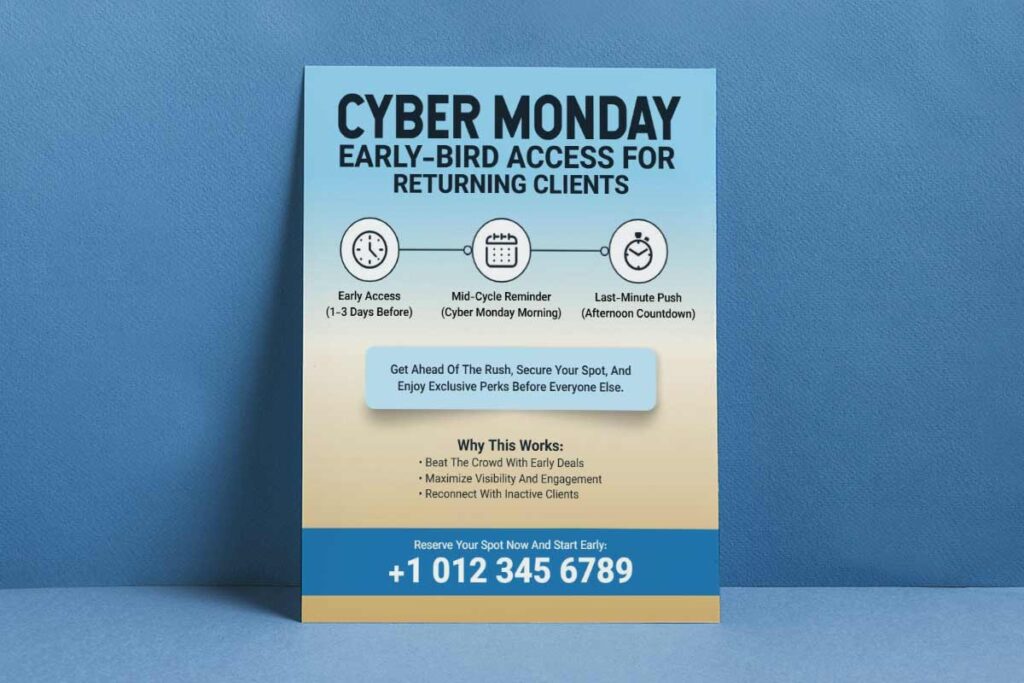 Cyber Monday Early-Bird Access Promotion Flyer Template