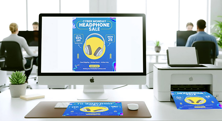 Cyber Monday Flyer Template Automation for Print Services