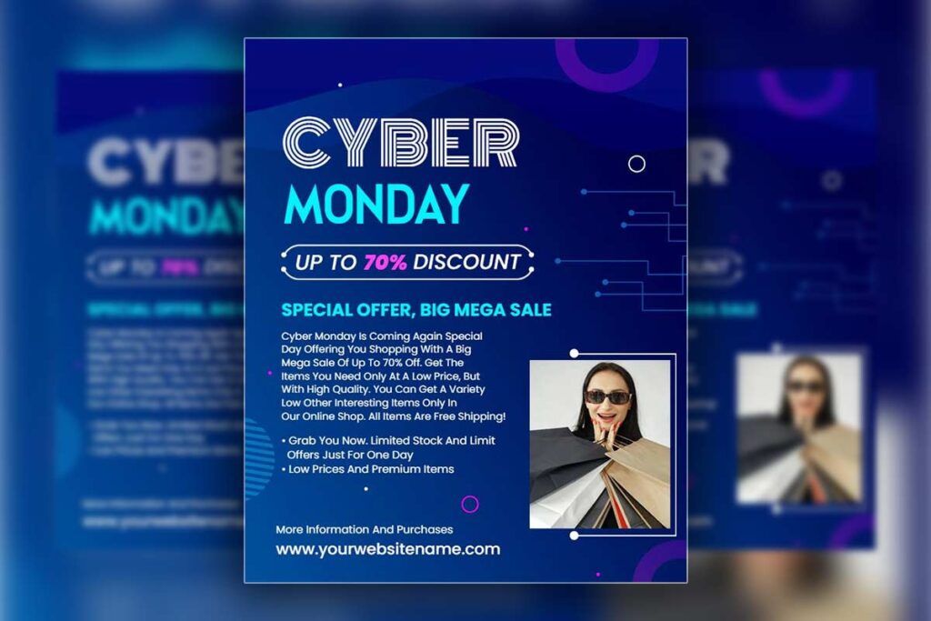 Cyber Monday Mega Sale Discount Flyer Template