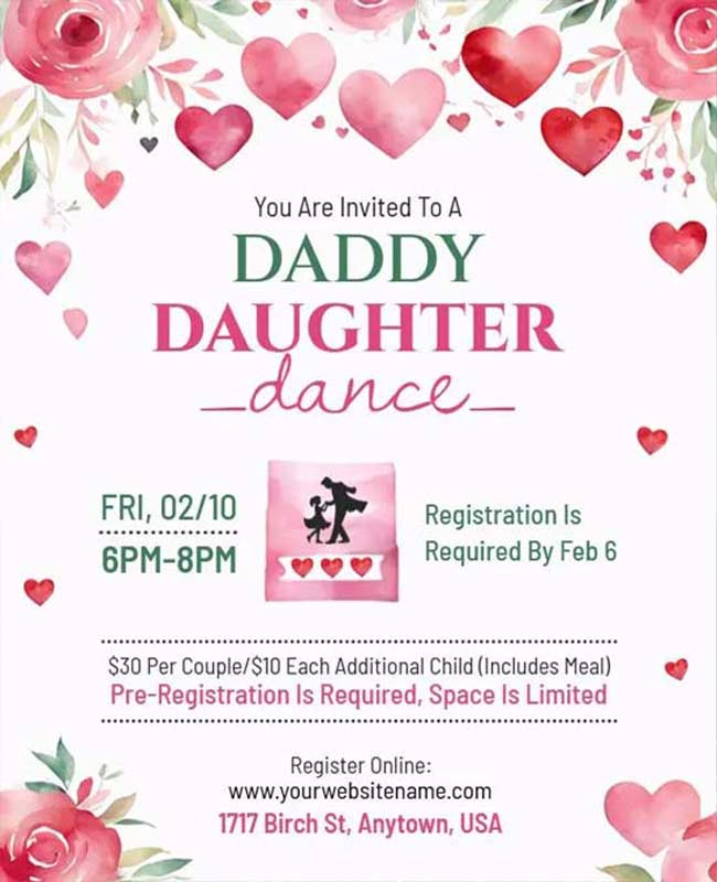 Daddy And Daughter Dancing At A Special Event With Elegant Decor Designs