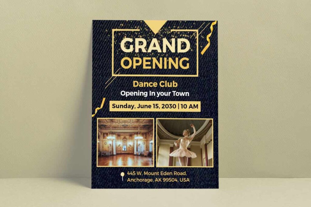 Dance Club Grand Opening Announcement Flyer Template