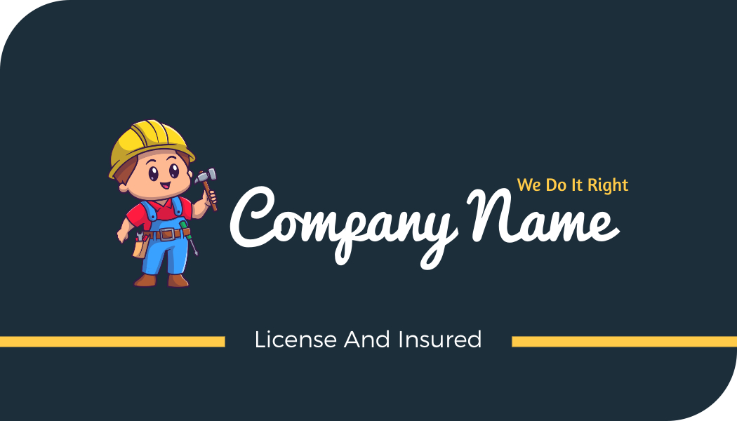 Dark Gray Handyman Business Card Front