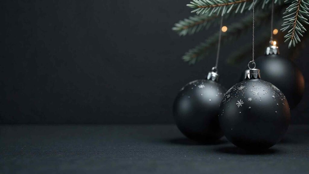 Dark Matte Ornaments With Soft Glow Background
