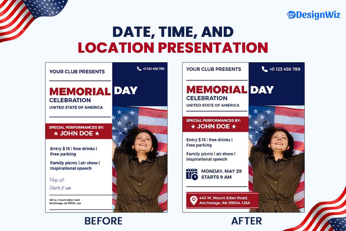 Date Time and Location Presentation Examples