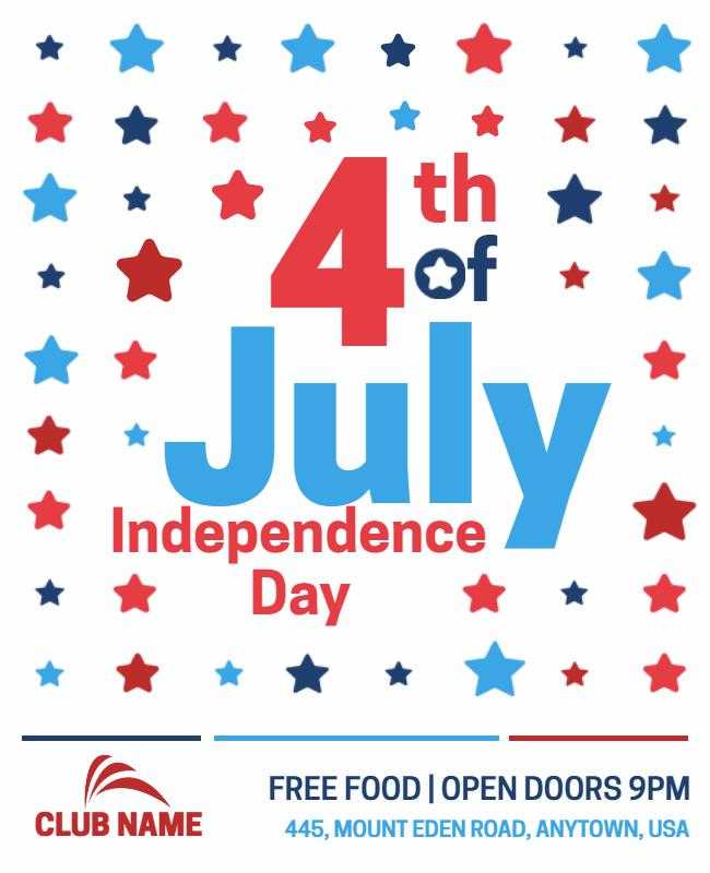 Decorative 4th of July poster template