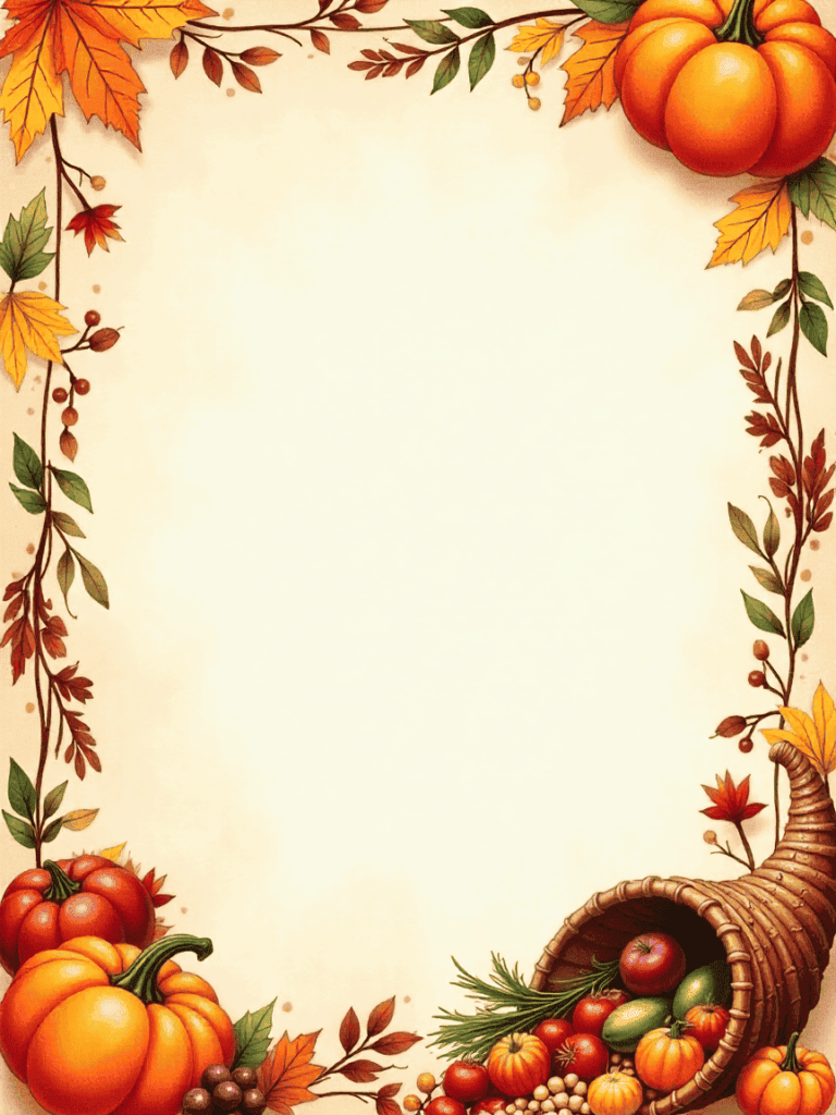 Decorative Thanksgiving Poster Border