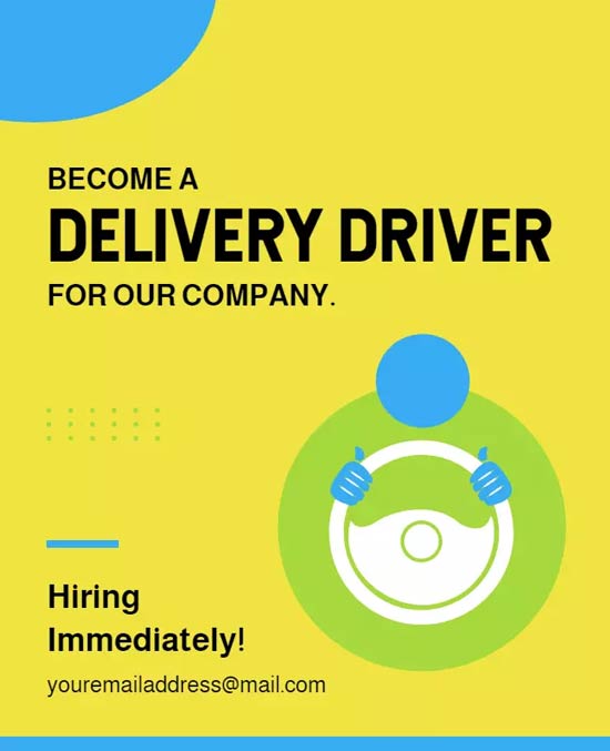 Delivery Driver Job Announcement Flyer Highlighting Employment Opportunities