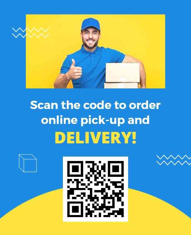 Delivery Flyer Design with QR Code for Quick Ordering